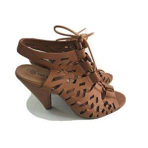 Top Moda Womens  Yucca-1 Peep Toe Caged Cut Out  9